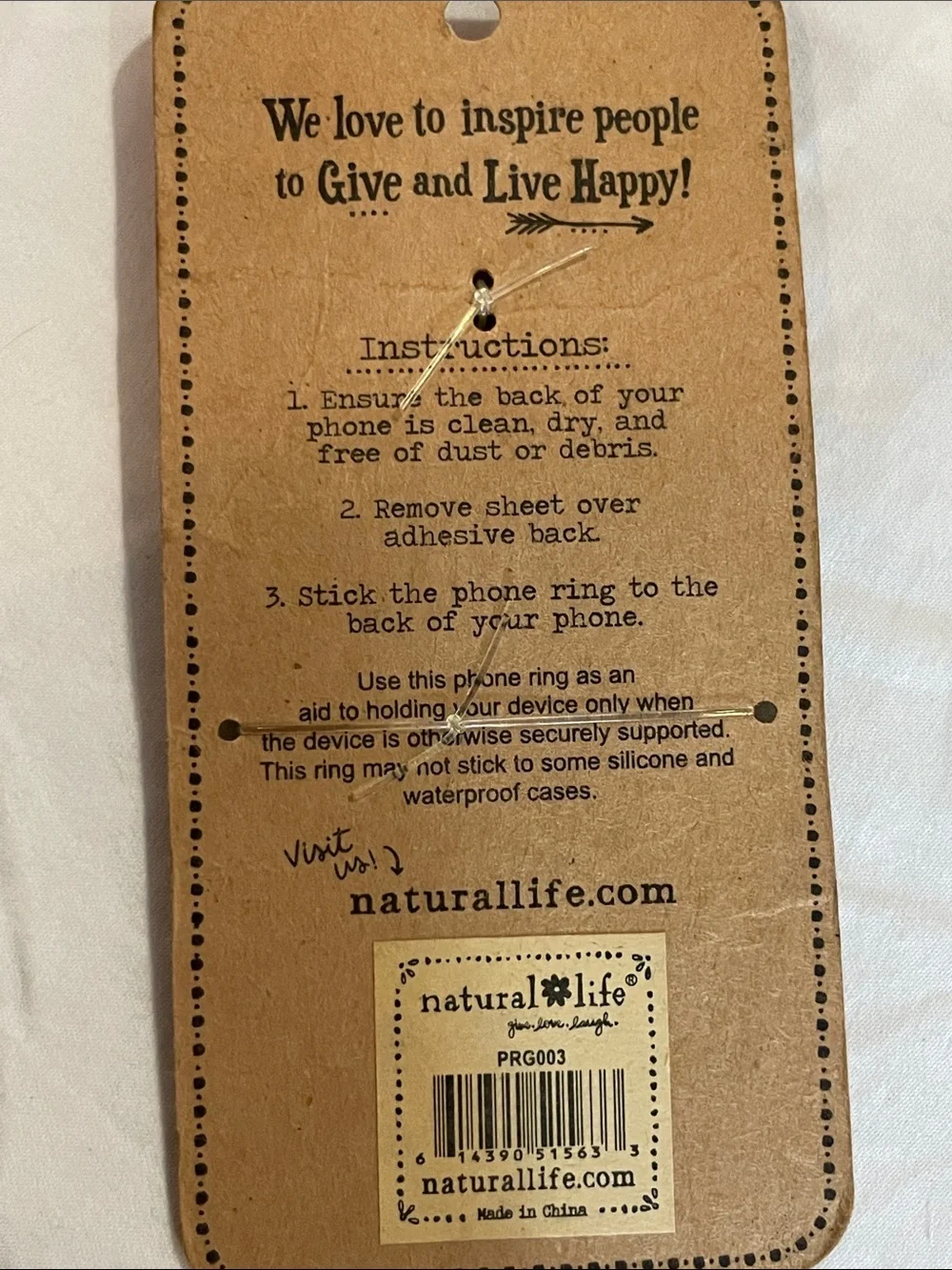 NATURAL LIFE Gold Floral Phone Ring Holder “Always be Kinder than you feel”